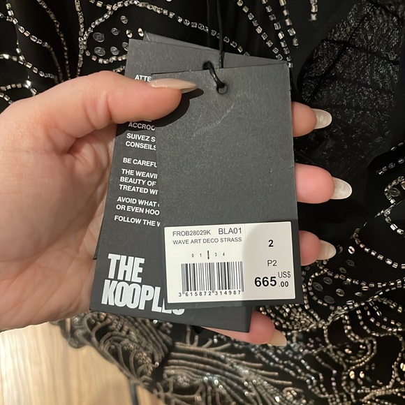 NWT The Kooples Black Sequin Mini Dress - Size 2 - Picture 9 of 14